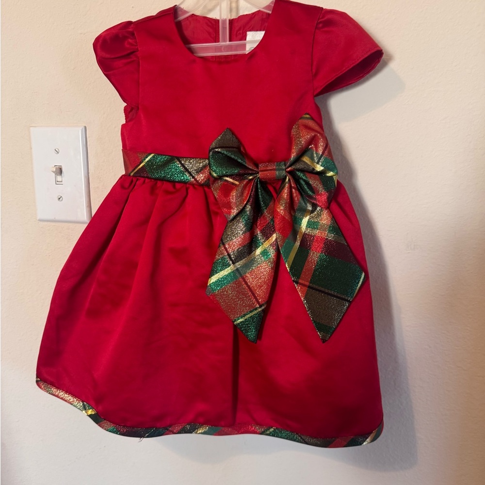 Red Dress with Plaid Bow